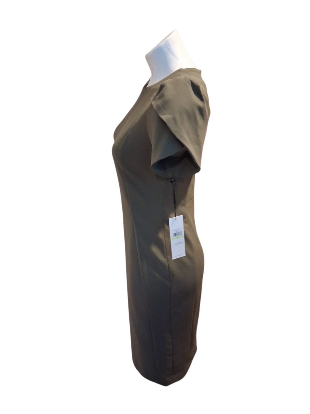 Calvin Klein Olive Green Midi Sheath Dress - Picture 3 of 5